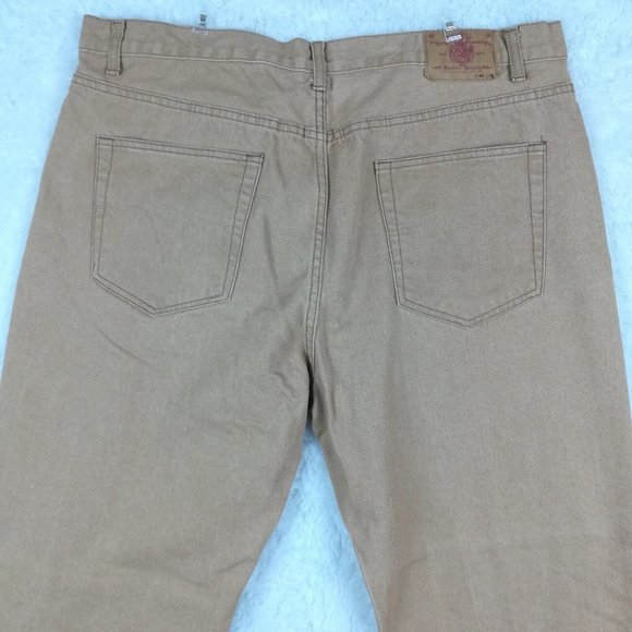 Member's Property‎ Mens Jeans Straight Leg Tan Denim Relaxed Fit High Rise 44x32 - Picture 4 of 13